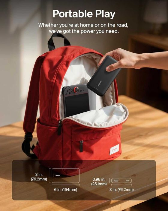 Belkin външна батерия за Nintendo Switch 2, 30W USB-C кабел 20000 mAh