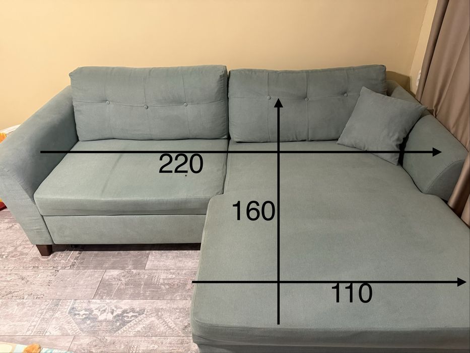 Продавам Диван с функция сън (десен)