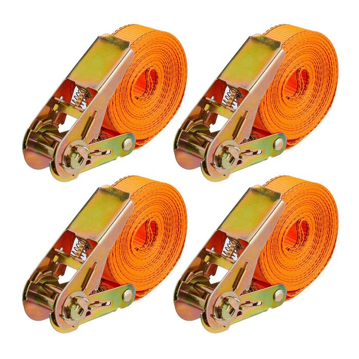 Set 4 chingi de ancorare cu clichet pentru fixare marfa lungime 6 m