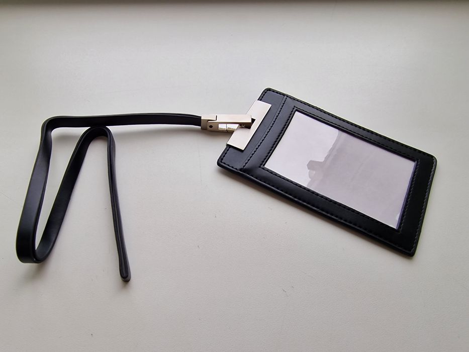 Бэйдж VIP, черный, кожа, новый в упаковке