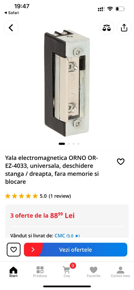 Pachet interfon acces cartela + inchizatoare electronica