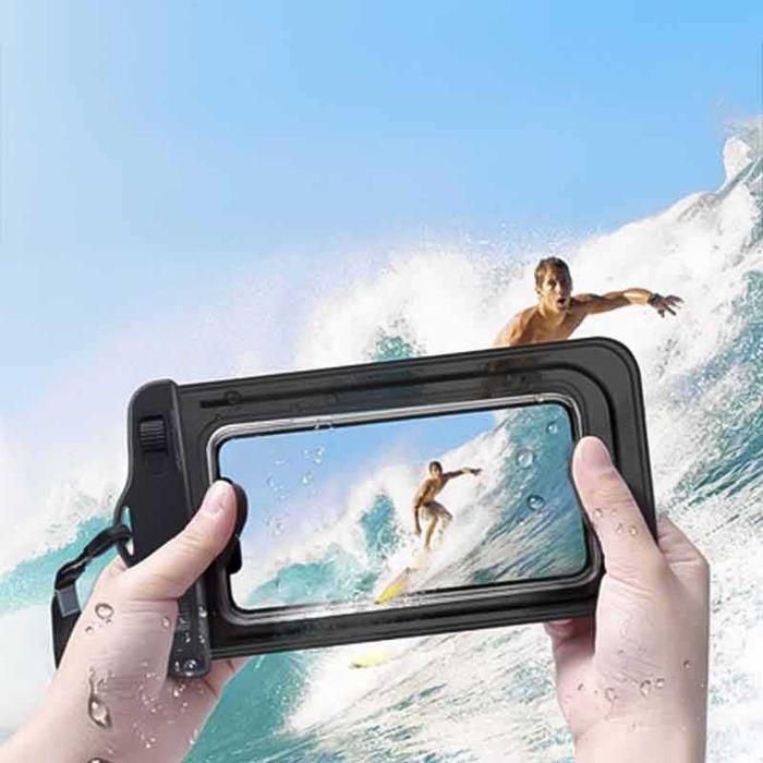 Водоустойчив калъф за телефон до 7 инча – черен