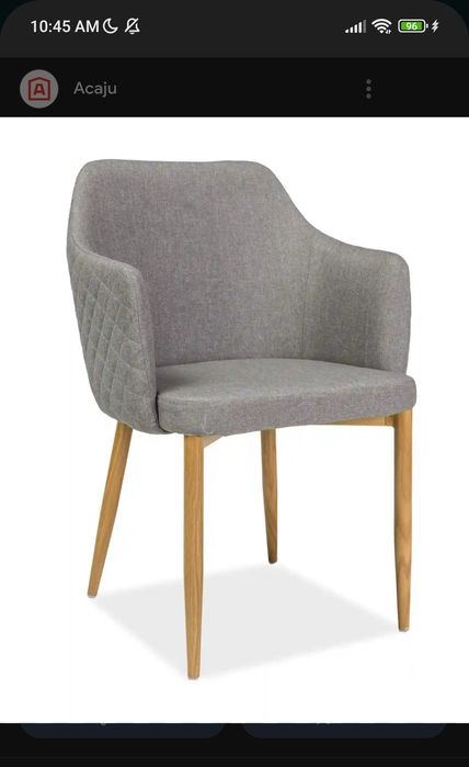 Set 3 scaun tapitat stofa gri/stejar Astor