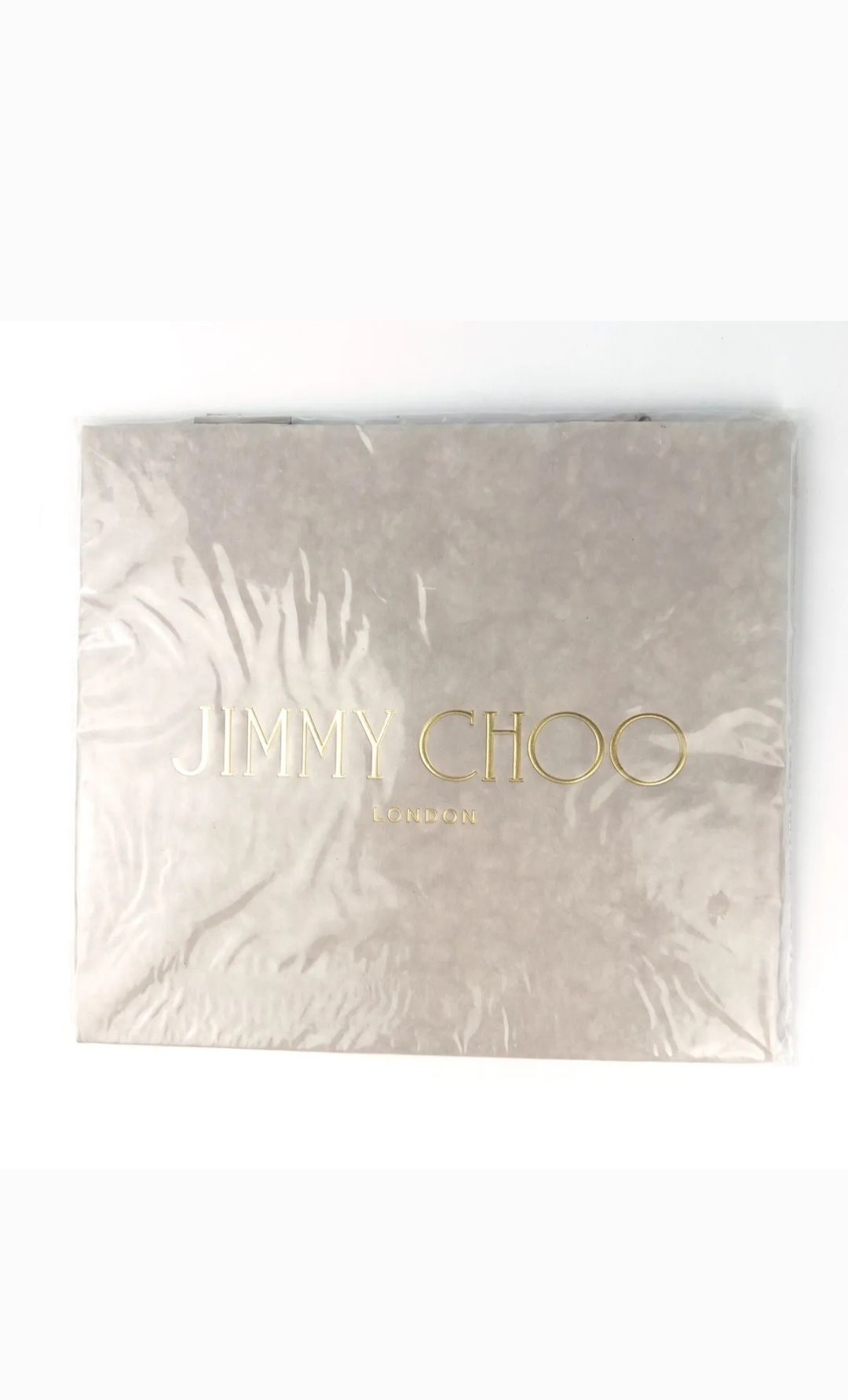 New Jimmy Choo London Matte Light Gray Paper Gift Shopping Bags