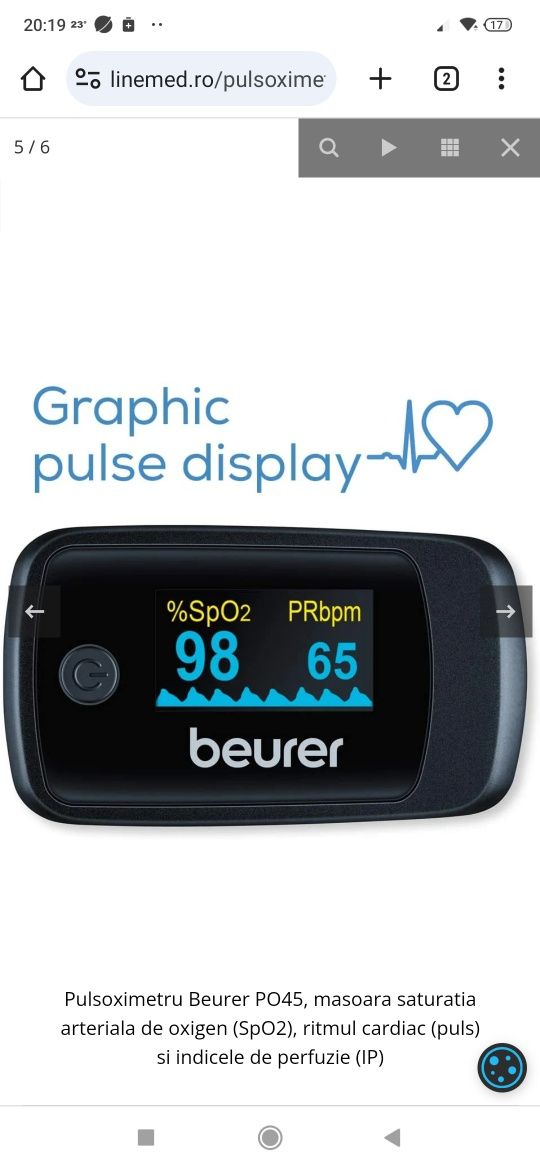 Pulsoximetru BEURER medical PO45