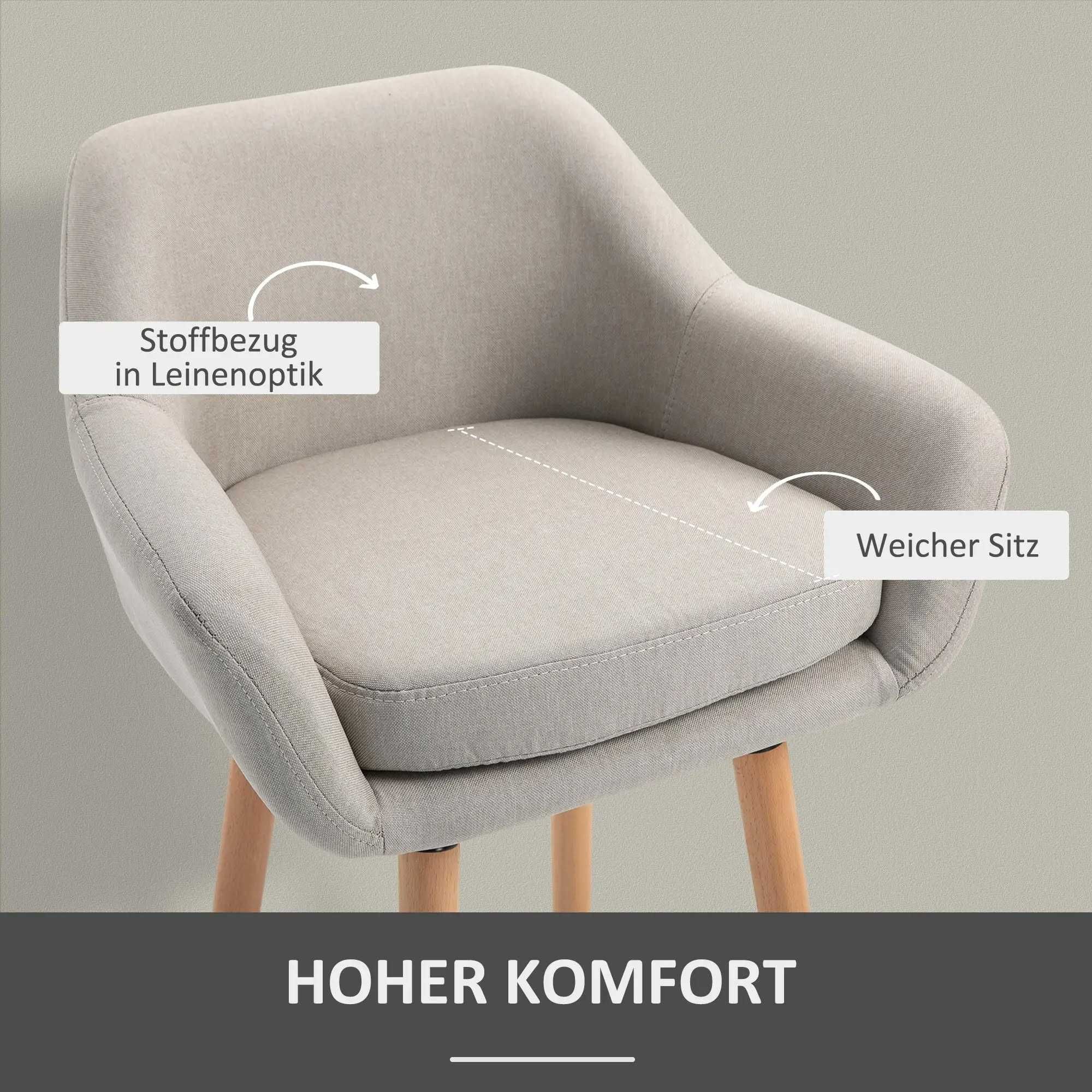 HOMCOM Комплект от 2 бар стола, включително поставка за крака