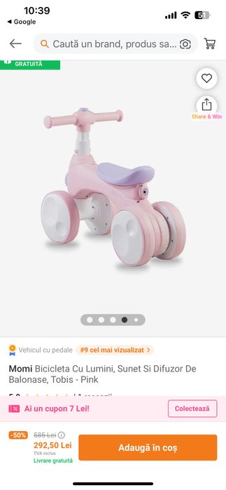 Bicicleta MOMI care face baloane