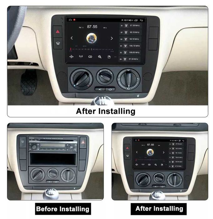 Navigatie Android 14 VW Passat B5 2000-05 Waze YouTube CarPlay CAMERA