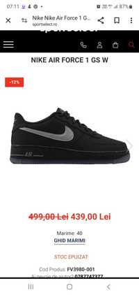 Adidasi nike air force 1 af1 37.5 ca noi