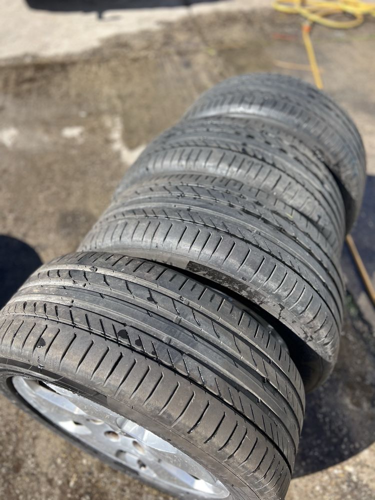 Лети джанти с гуми от Audi  225/50/17 . Continental dot 18 .Цена компл
