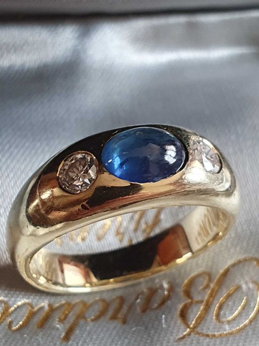 Colectie personala aur masiv safir CEYLON si diamante naturale VS