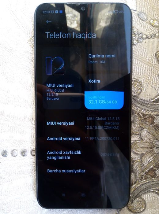 Redmi 10a 4ga64gb ishlashi ideal muammosi yoq