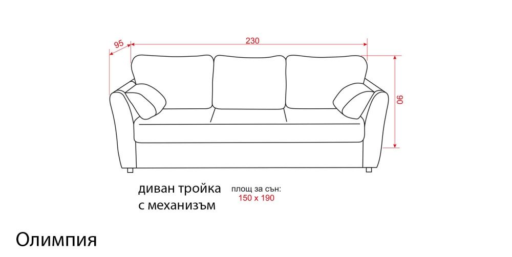 Функционален разтегателен диван / трисед