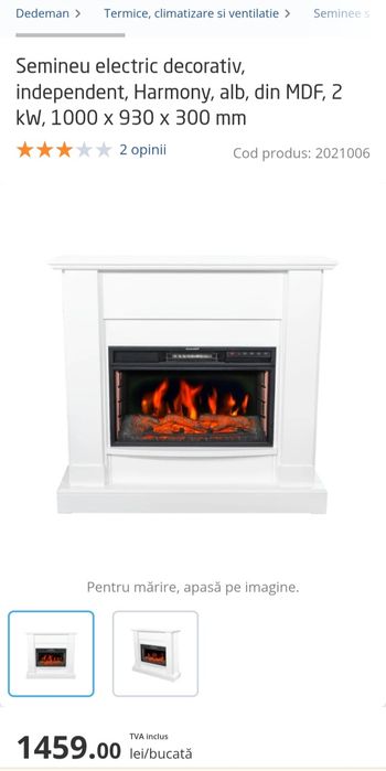 Vând/Schimb șemineu electric cu telecomanda