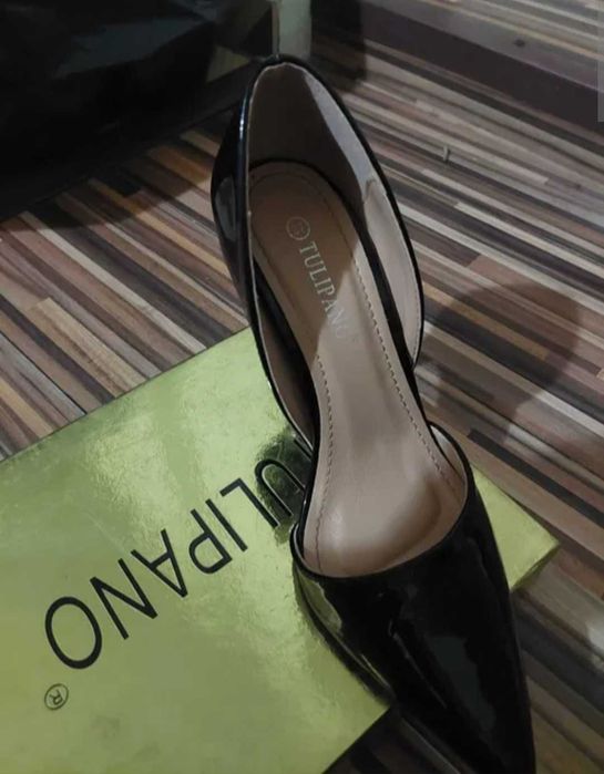 Pantofi piele ecologica lacuită casual