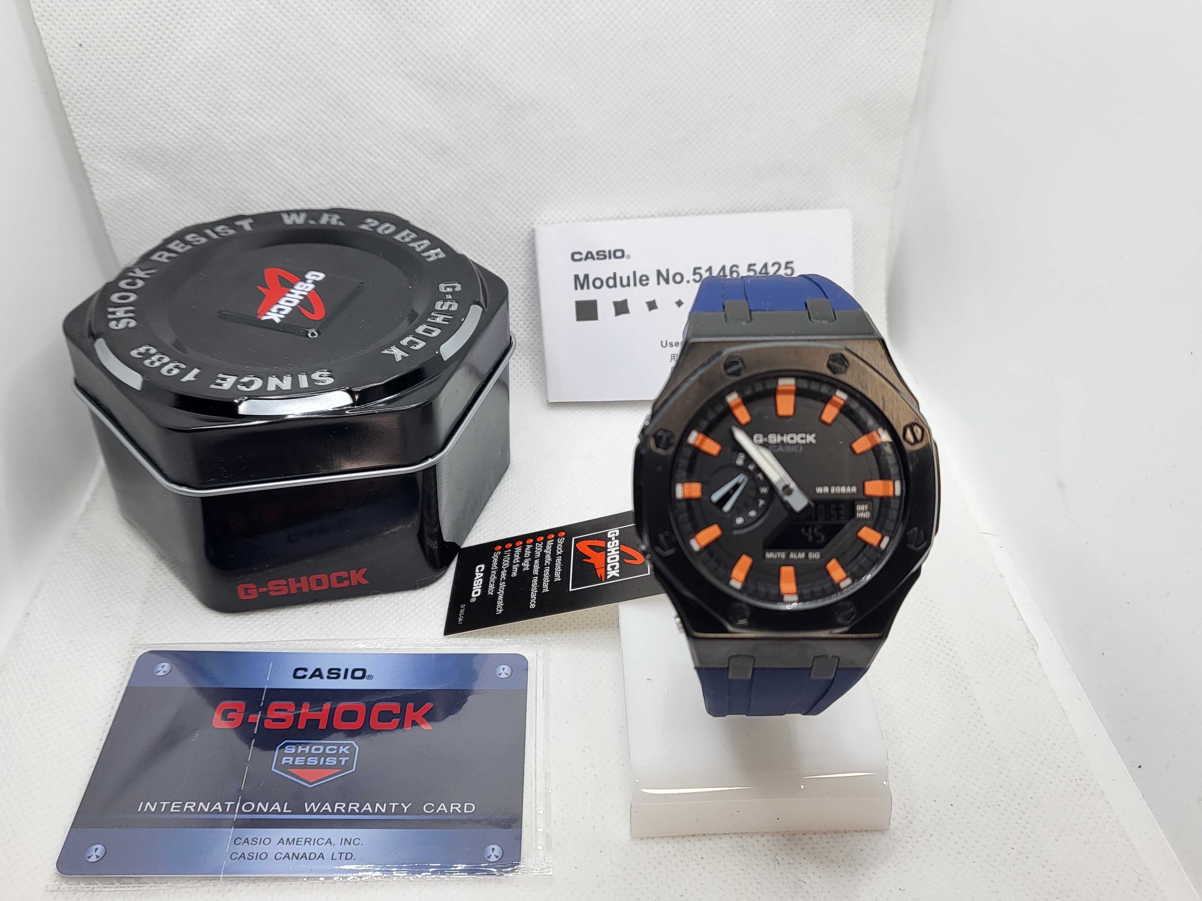Ceas Casio g shock Royal Casioak GMA-2100 blue-orange, Garantie 2 ani
