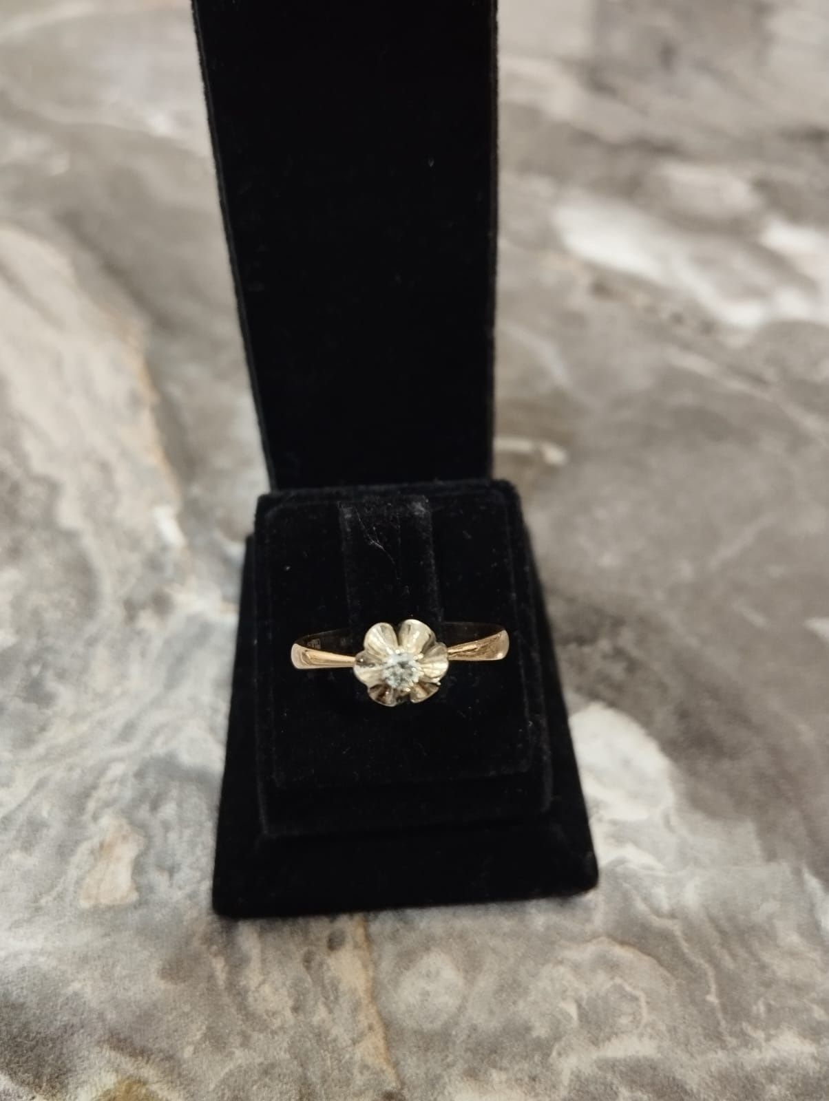 Золотое кольцо с бриллиантом, СССР, 583 проба