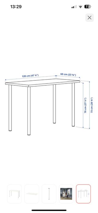 Стол икея белый (ikea linnmon)