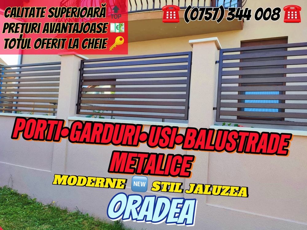 Porți/Garduri/Uși/Balustrade metalice  *MODERNE* Tip jaluzea • Oradea