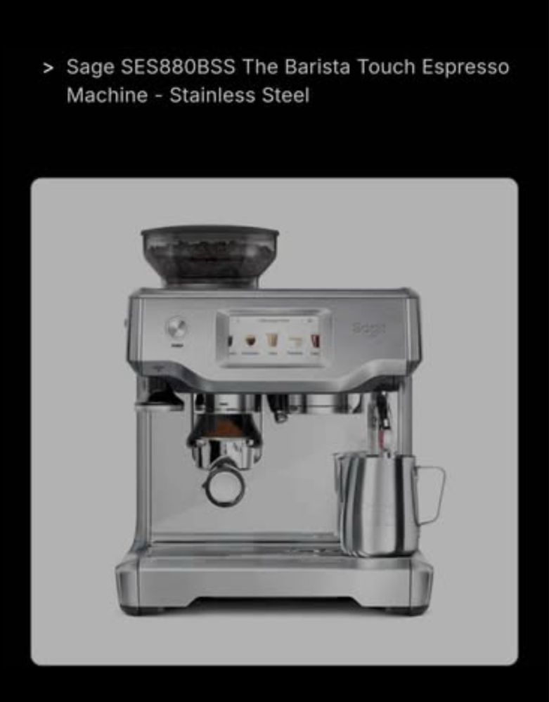 Sage SES880BSS The Barista Touch Espresso кафемашина