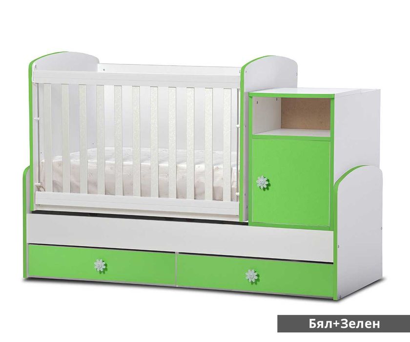 Бебешка кошара, трансформираща се в детско легло и бюро