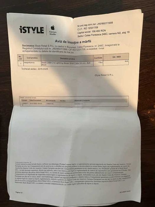 Cablu Beats USB-C la Lightning, 20cm, Woven negru