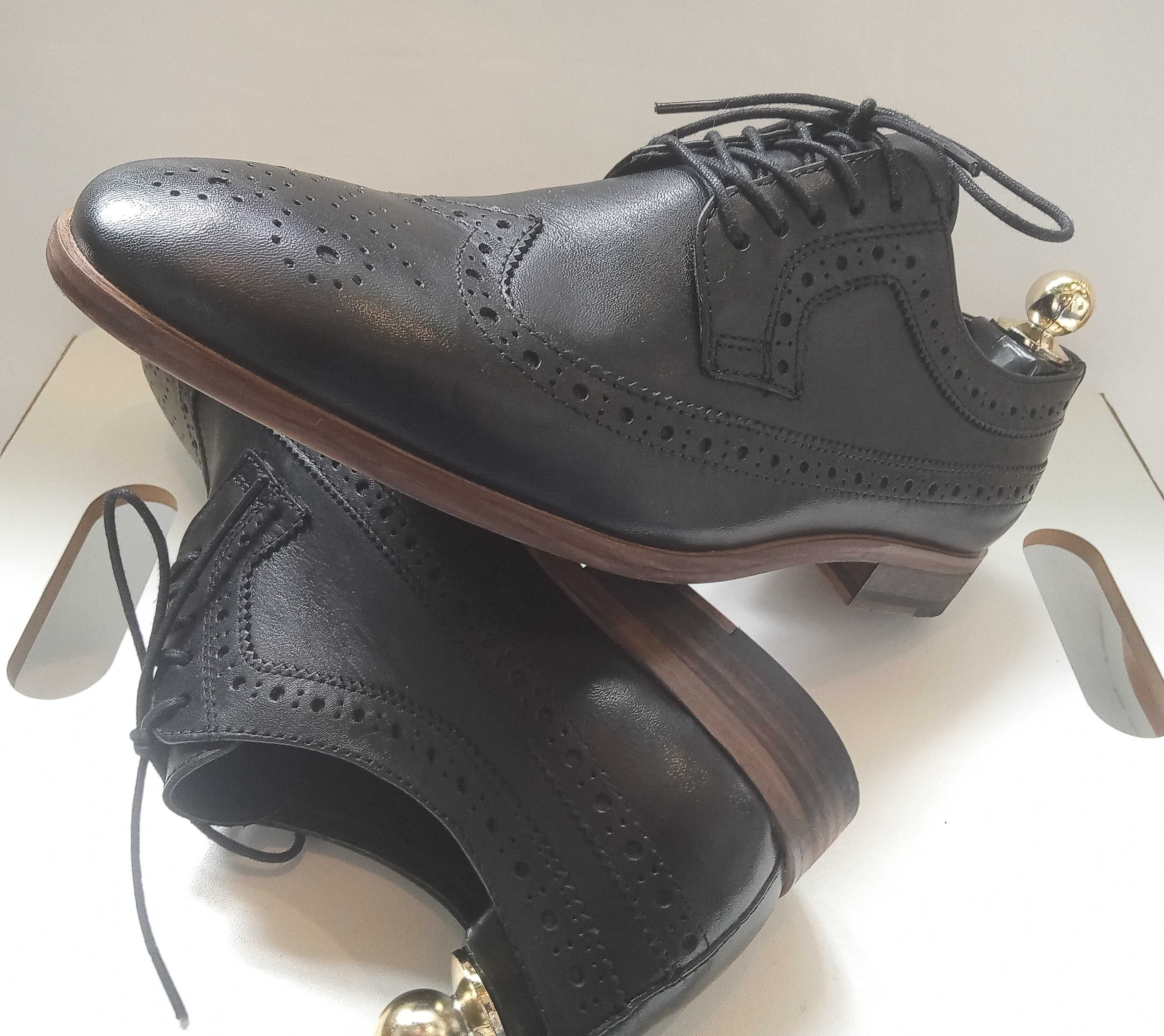 Pantofi derby brogue Topman 41 piele naturala moale