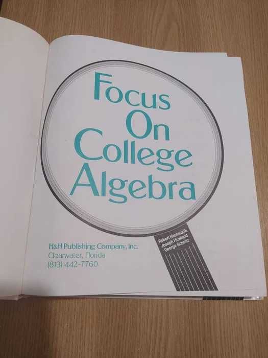 Focus on College Algebra - Robert Hackworth, J. Howland, G. Schultz