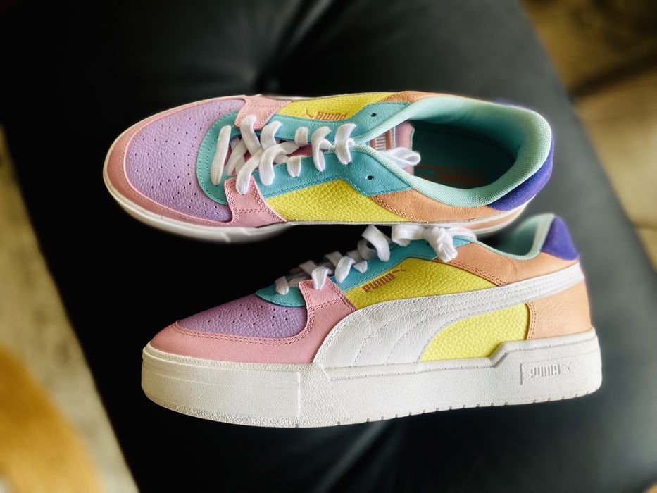 Pantofi colorati barbati piele puma roz verde galben noi