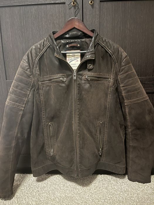 Vintage Biker Кожено Яке Естествена Кожа