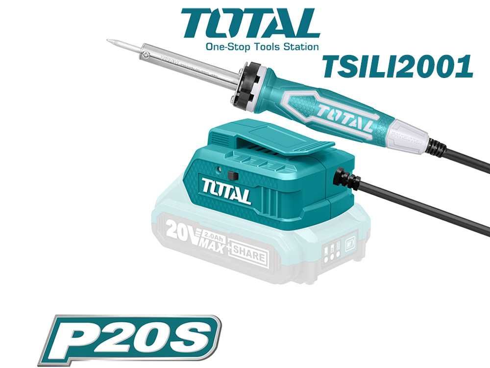 Поялник акумулаторен TOTAL TSILI2001, 20V, 40W, Li-ion