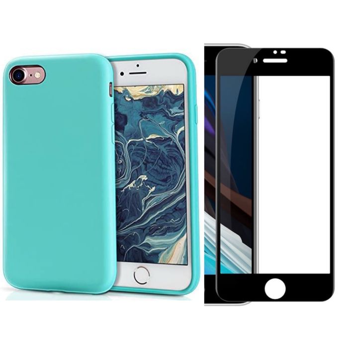 Iphone 8 Plus SE Husa Soft Case Cu Catifea + Folie Sticla 21D