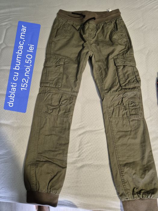 Pantaloni cargo dublați cu bumbac