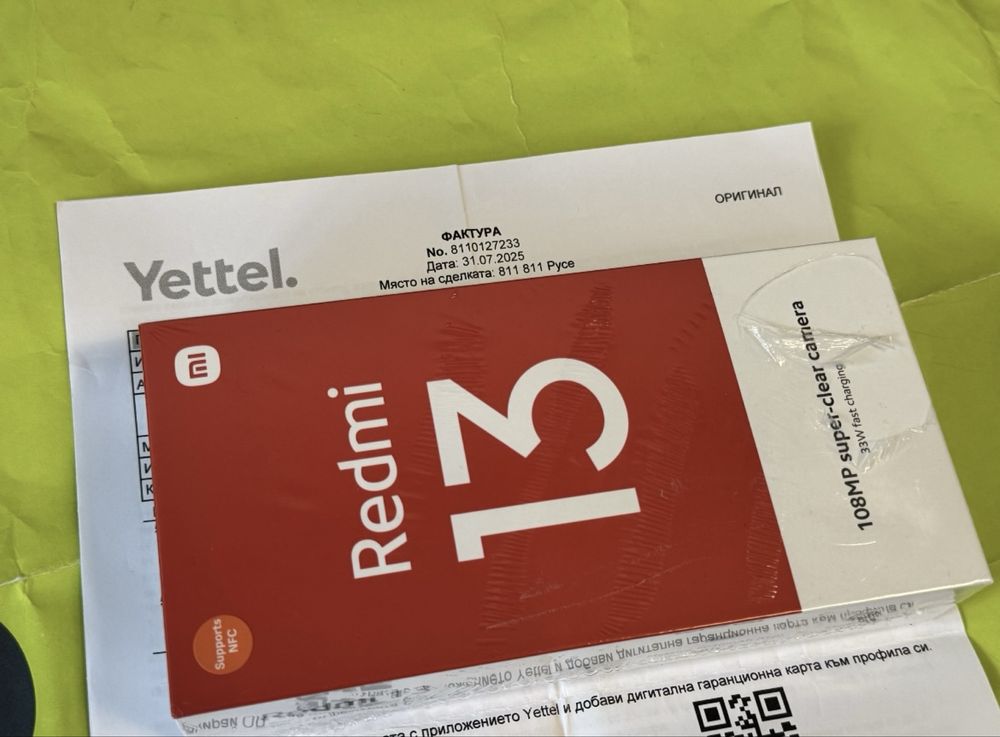 ***ЗАПЕЧАТАН 128GB Redmi 13 Гаранция Yettel 2028 г. Black