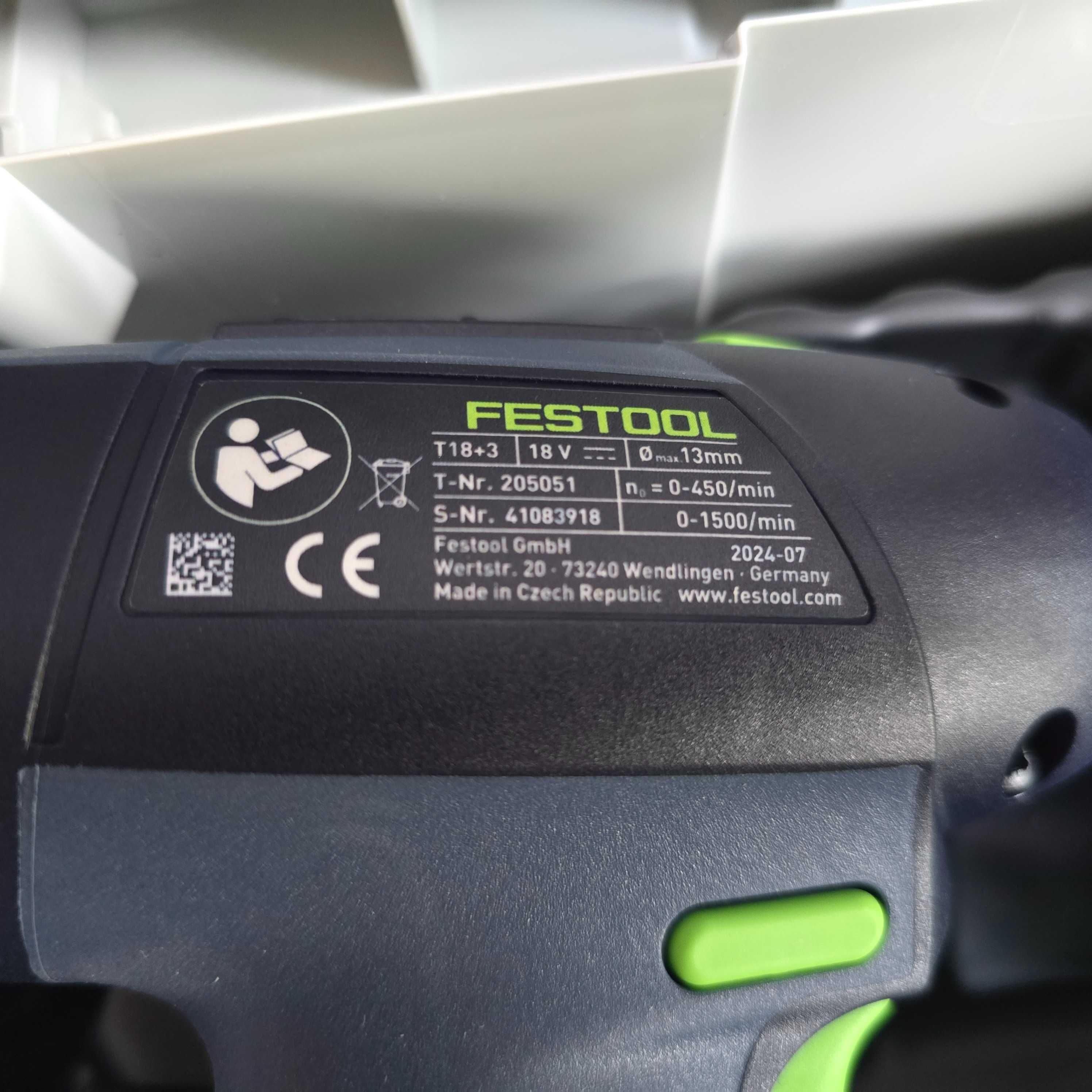 Акумулаторен винтоверт  FESTOOL T18+3 Basic