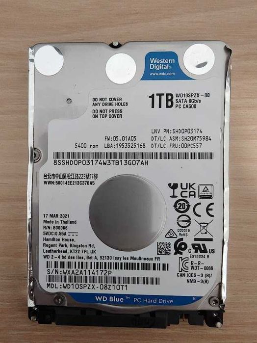 Western Digital WD10SPZX-08Z10 1TB 2.5" laptop HDD