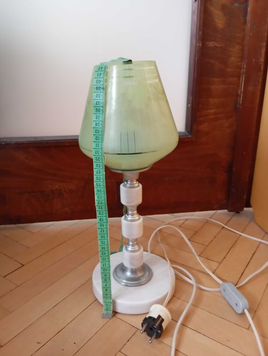 Винтидж нощна лампа мрамор и метал