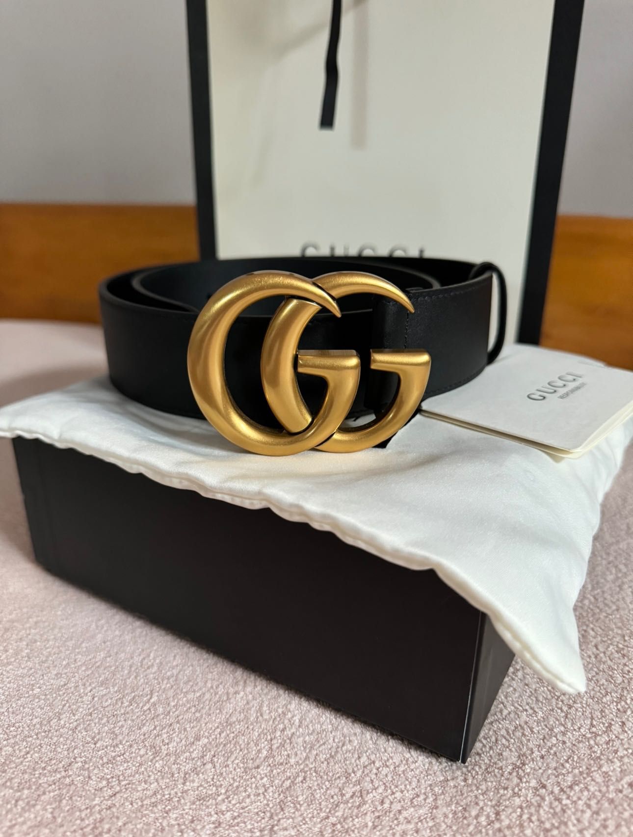 Curea originala Gucci Marmont GG buckle noua