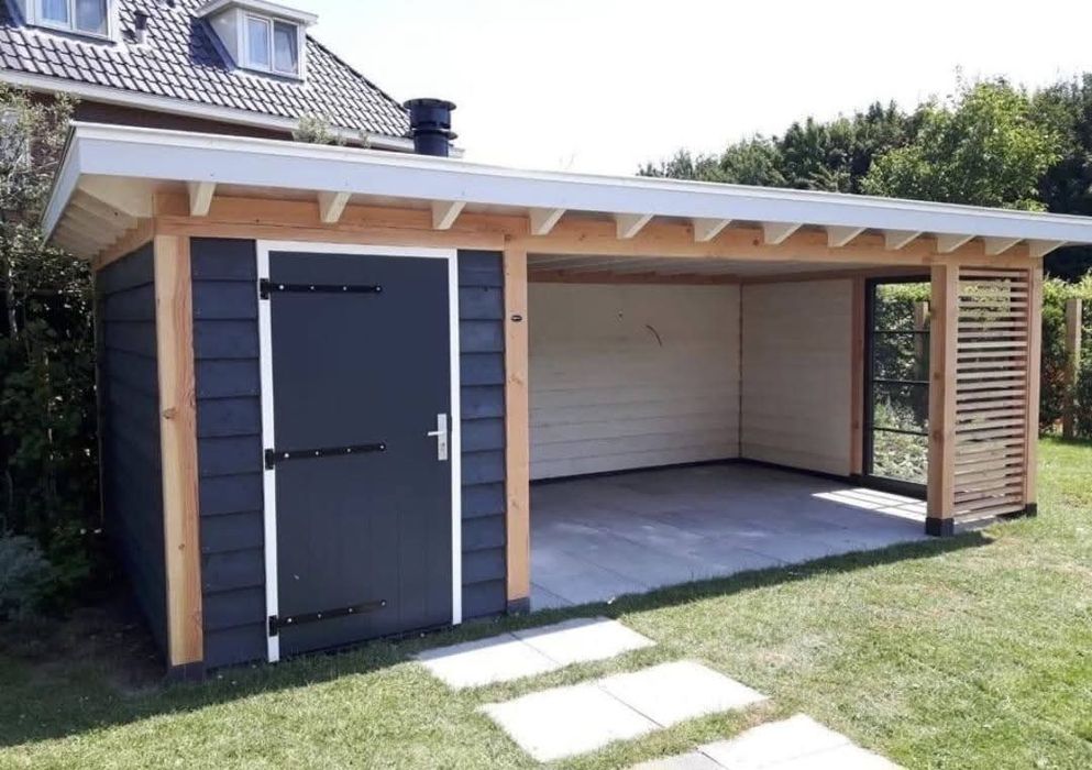 Casă din lemn modernă, cu un design unic și atrăgător. Structura triun