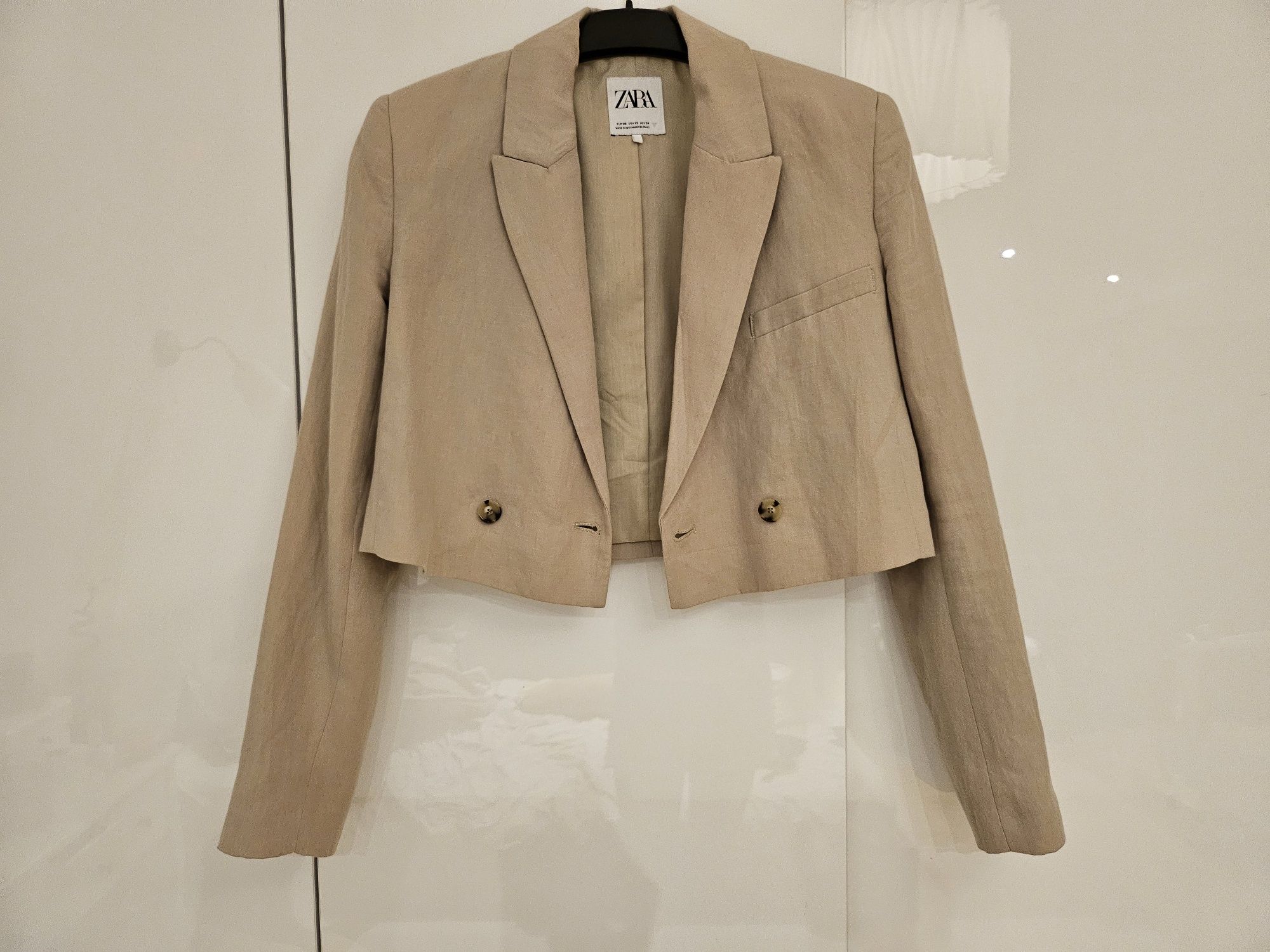 ZARA Cropped Linen сако XS