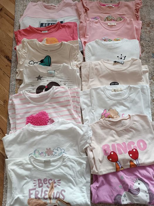 17 броя Памучни блузки за момиче -110 р-р