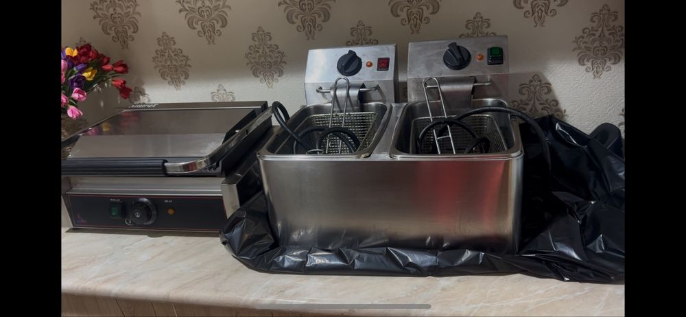 Продаёться электрический гриль для лаваша и фритюрница в хорошем сост