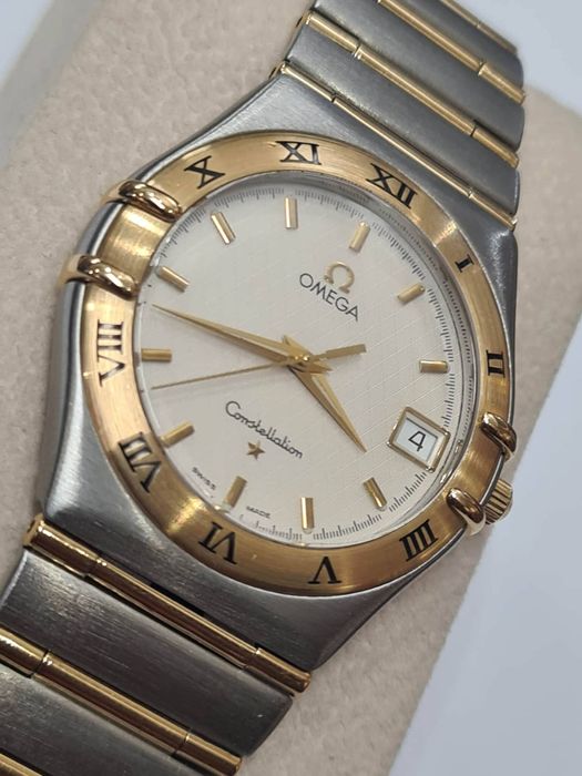 Ceas Omega Constelation din aur galben 18k si otel, Cuart