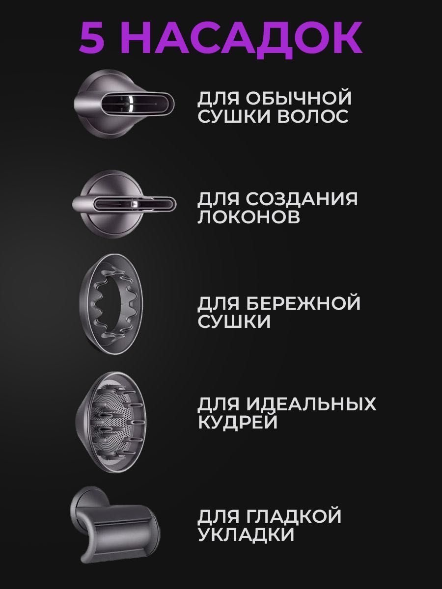 Мощный премиум фен с кабелем 3 метра  Leafless Hair Dryer