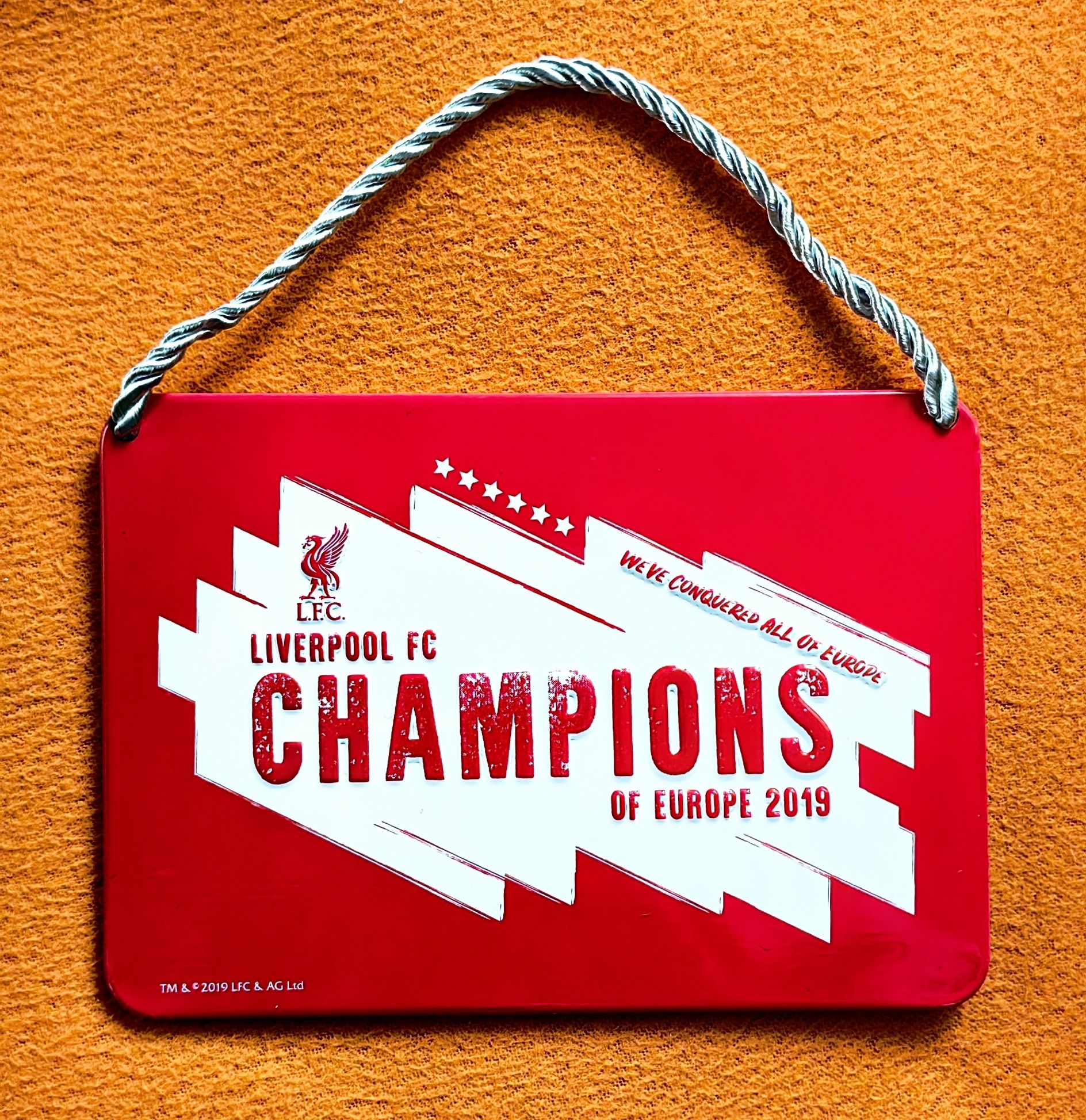 Liverpool FC метална табела - Европейски шампион 2019