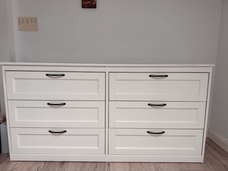 Comoda ikea, 6 sertare , alba, 161x81