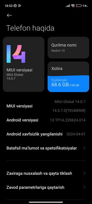 Redmi 10 128/8 Srochni