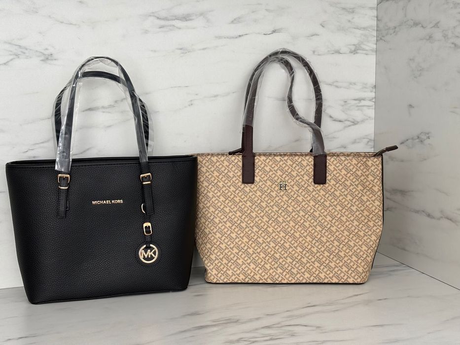 Geanta Guess / Michale Kors Alb-Negru-Crem-Maro