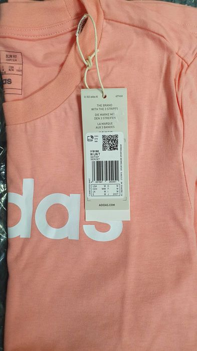 Tricou Femei Adidas IY9190, Roz, Bumbac Marime M Slim