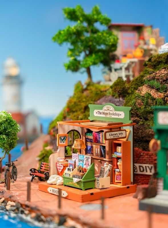Миниатюрна къщичка: The Muse Bookshop – сглоби сам, LED осветление